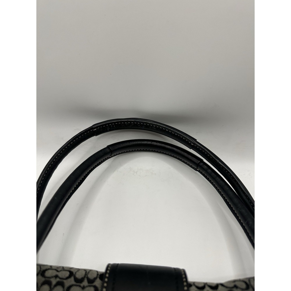 Vintage Coach F10929 Soho black signature C canvas satchel with leather trim - Picture 11 of 13